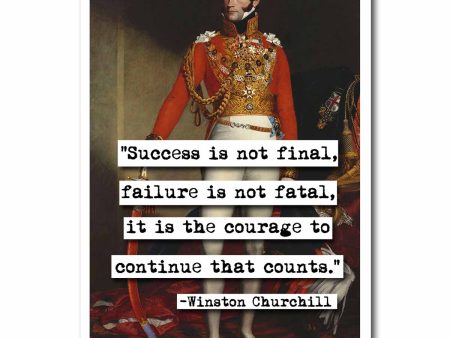 Winston Churchill Success Quote Blank Greeting Card Supply