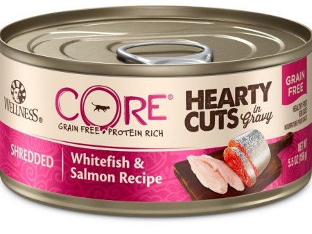 Wellness CORE Natural Grain Free Hearty Cuts White Fish and Salmon Canned Cat Food Supply