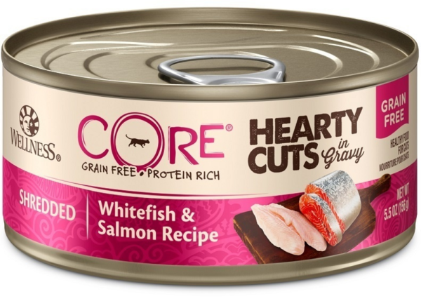 Wellness CORE Natural Grain Free Hearty Cuts White Fish and Salmon Canned Cat Food Supply