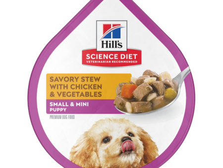 Hill s Science Diet Puppy SM Paws Savory Stew with Chicken & Vegetables Dog Food Trays Cheap