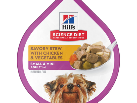 Hill s Science Diet Adult SM Paws Savory Stew with Chicken & Vegetables Dog Food Trays Discount