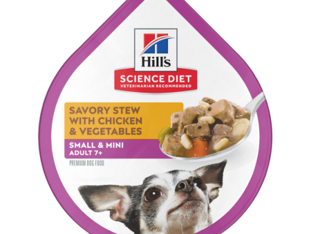 Hill s Science Diet Adult 7+ SM Paws Savory Stew with Chicken & Vegetables Dog Food Trays Discount