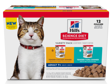 Hill s Science Diet Adult 7+ Tender Dinner Pouch Variety Pack Wet Cat Food For Sale