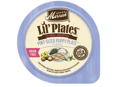 Merrick Lil  Plates Small Breed Grain Free Pint Size Puppy Plate in Gravy Dog Food Tray Cheap